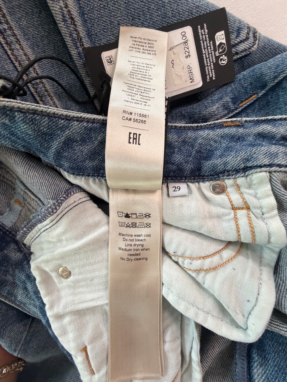 7 For All Mankind Luxe Vintage Ankle Straight Jeans 29 NWT - Picture 4 of 5